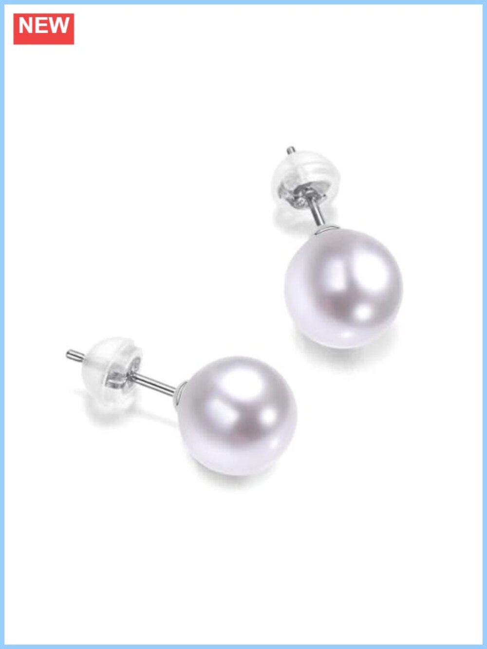 8-9mm Freshwater Pearl Stud Earrings 18K Real Gold Push Back Fine Jewelry